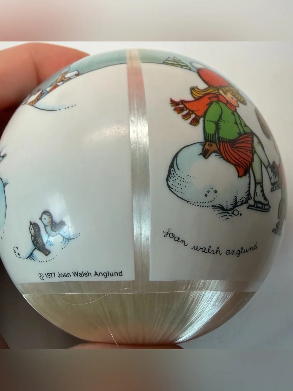 JOAN WALSH ANGLUND•Christmas 1980- satin ball ornament-